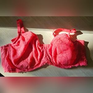 Elegant Lace Underwire Bra - Vibrant Pink